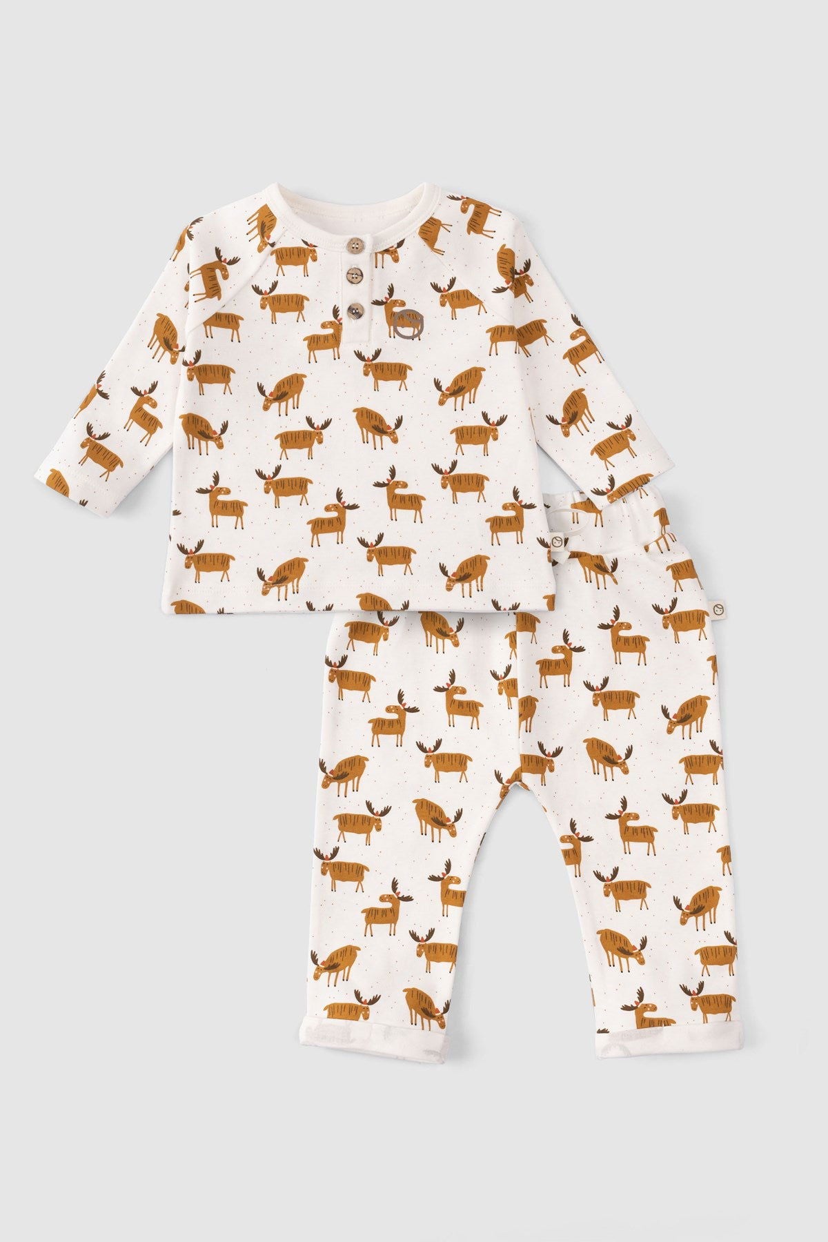 Organik Pamuk Bebek Pijama Takımı Deer - Little Gusto - Bebek Takımları