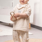Organik Pamuk Bebek Takımı Büyük Pamuk Desenli - Little Gusto - 