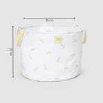 Organik Pamuk Büyük Boy Saplı Oyuncak Sepeti Feather 25x35 cm - Little Gusto - 