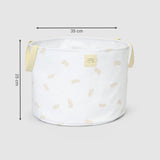 Organik Pamuk Büyük Boy Saplı Oyuncak Sepeti Feather 25x35 cm - Little Gusto - 