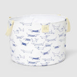 Organik Pamuk Büyük Boy Saplı Oyuncak Sepeti Paw 25x35 cm. - Little Gusto - 