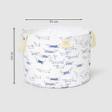 Organik Pamuk Büyük Boy Saplı Oyuncak Sepeti Paw 25x35 cm. - Little Gusto - 