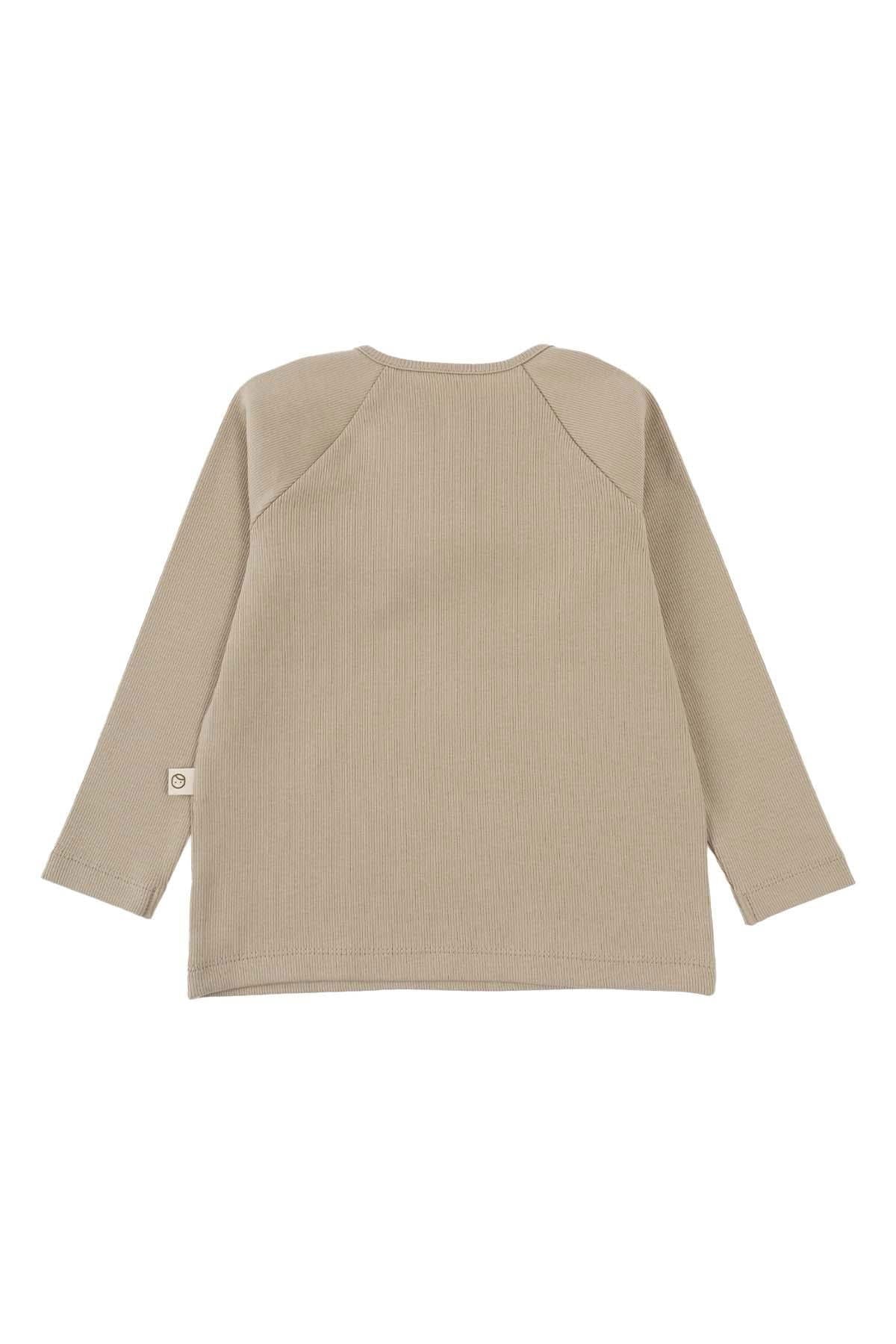 Organik Pamuk Çocuk Kaşkorse Bej Sweatshirt - Little Gusto - 