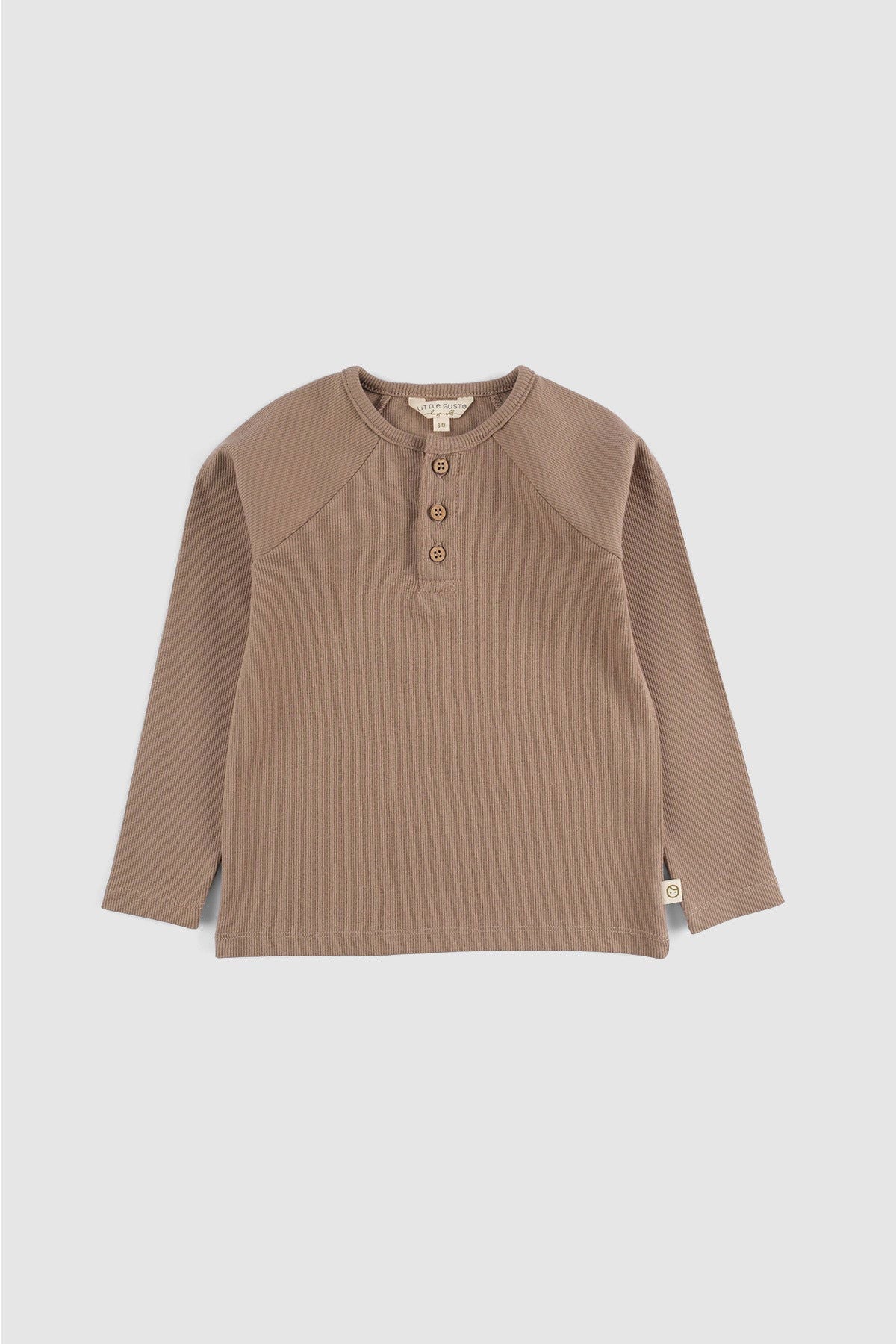 Organik Pamuk Çocuk Kaşkorse Kahve Sweatshirt - Little Gusto - Çocuk Sweat