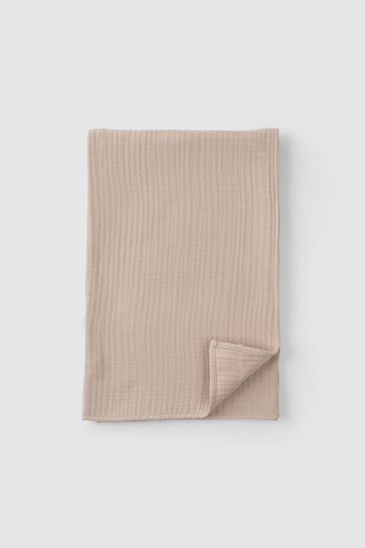 Organik Pamuk Dört Katlı Müslin Bezi Örtü 100x100 cm Bej - Little Gusto - 