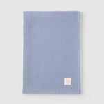 Organik Pamuk Dört Katlı Müslin Bezi Örtü 100x100 cm Mavi - Little Gusto - Müslin Örtü