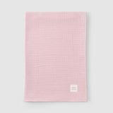 Organik Pamuk Dört Katlı Müslin Bezi Örtü 100x100 cm Pembe - Little Gusto - Müslin Örtü
