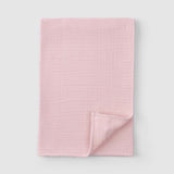 Organik Pamuk Dört Katlı Müslin Bezi Örtü 100x100 cm Pembe - Little Gusto - 