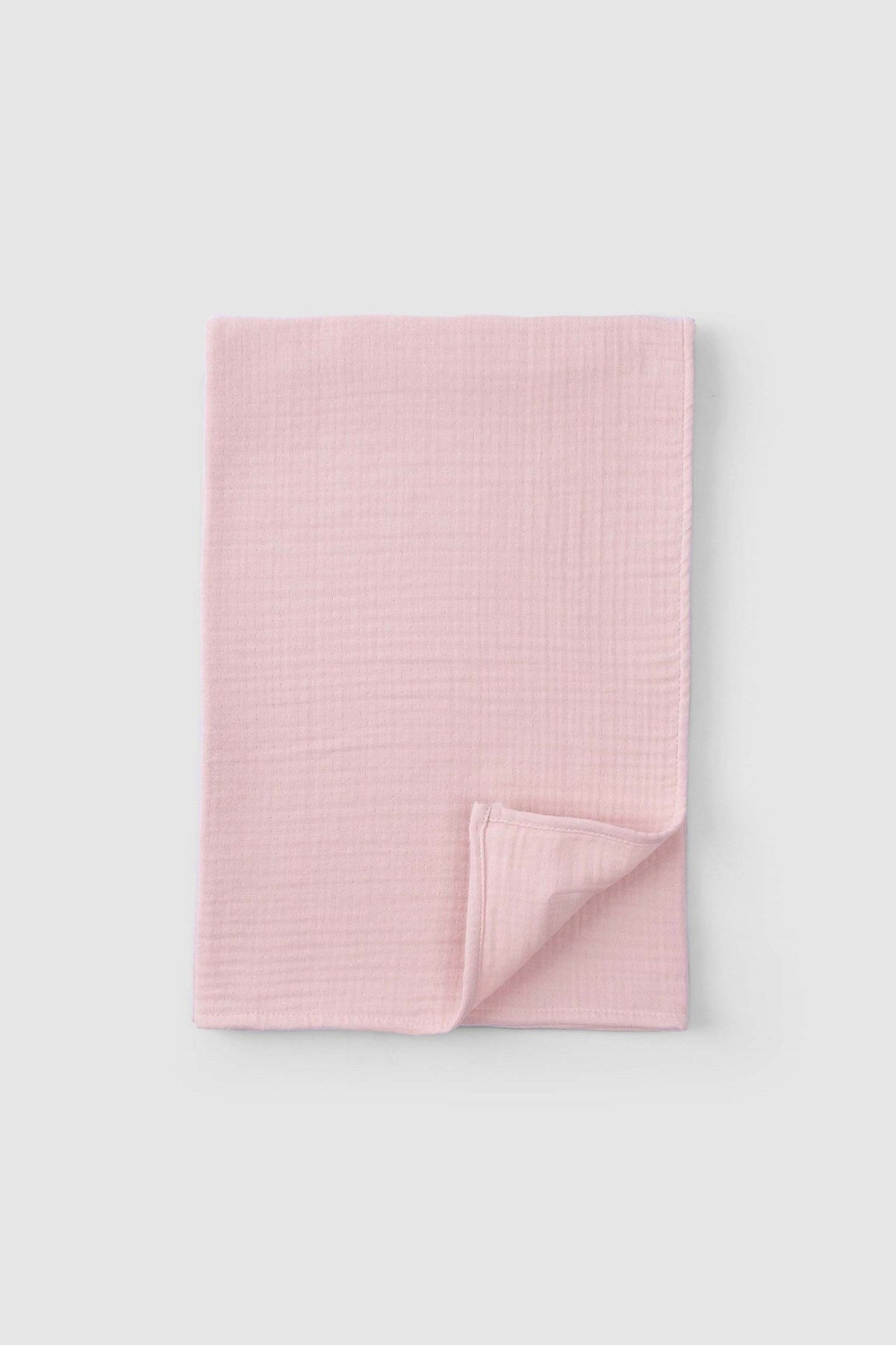 Organik Pamuk Dört Katlı Müslin Bezi Örtü 100x100 cm Pembe - Little Gusto - 