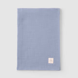 Organik Pamuk Dört Katlı Müslin Bezi Örtü 70x70cm Mavi - Little Gusto - 