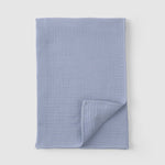 Organik Pamuk Dört Katlı Müslin Bezi Örtü 70x70cm Mavi - Little Gusto - 