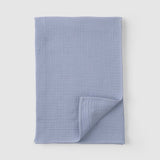 Organik Pamuk Dört Katlı Müslin Bezi Örtü 70x70cm Mavi - Little Gusto - 