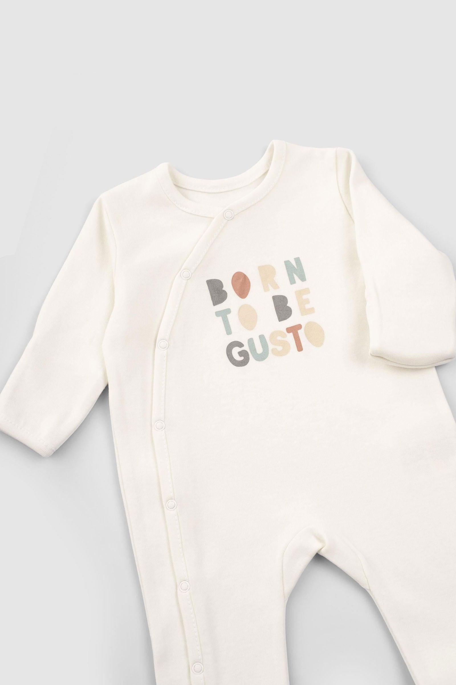 Organik Pamuk Kendinden Eldivenli Patikli 2'li Born to be Gusto Tulum Seti - Little Gusto - 