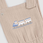 Organik Pamuk Müslin Bebek Bej Bloomerlı Şort Salopet - Little Gusto - 