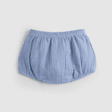 Organik Pamuk Müslin Bebek Mavi Bloomer (Külot) - Little Gusto - 