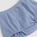 Organik Pamuk Müslin Bebek Mavi Bloomer (Külot) - Little Gusto - 