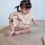 Organik Pamuk Müslin Bej Bebek Takımı - Little Gusto - 