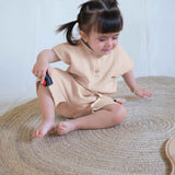 Organik Pamuk Müslin Bej Bebek Takımı - Little Gusto - 