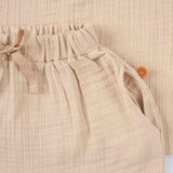 Organik Pamuk Müslin Bej Bebek Takımı - Little Gusto - 