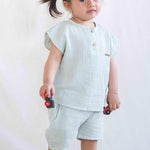 Organik Pamuk Müslin Yeşil Bebek Takımı - Little Gusto - 