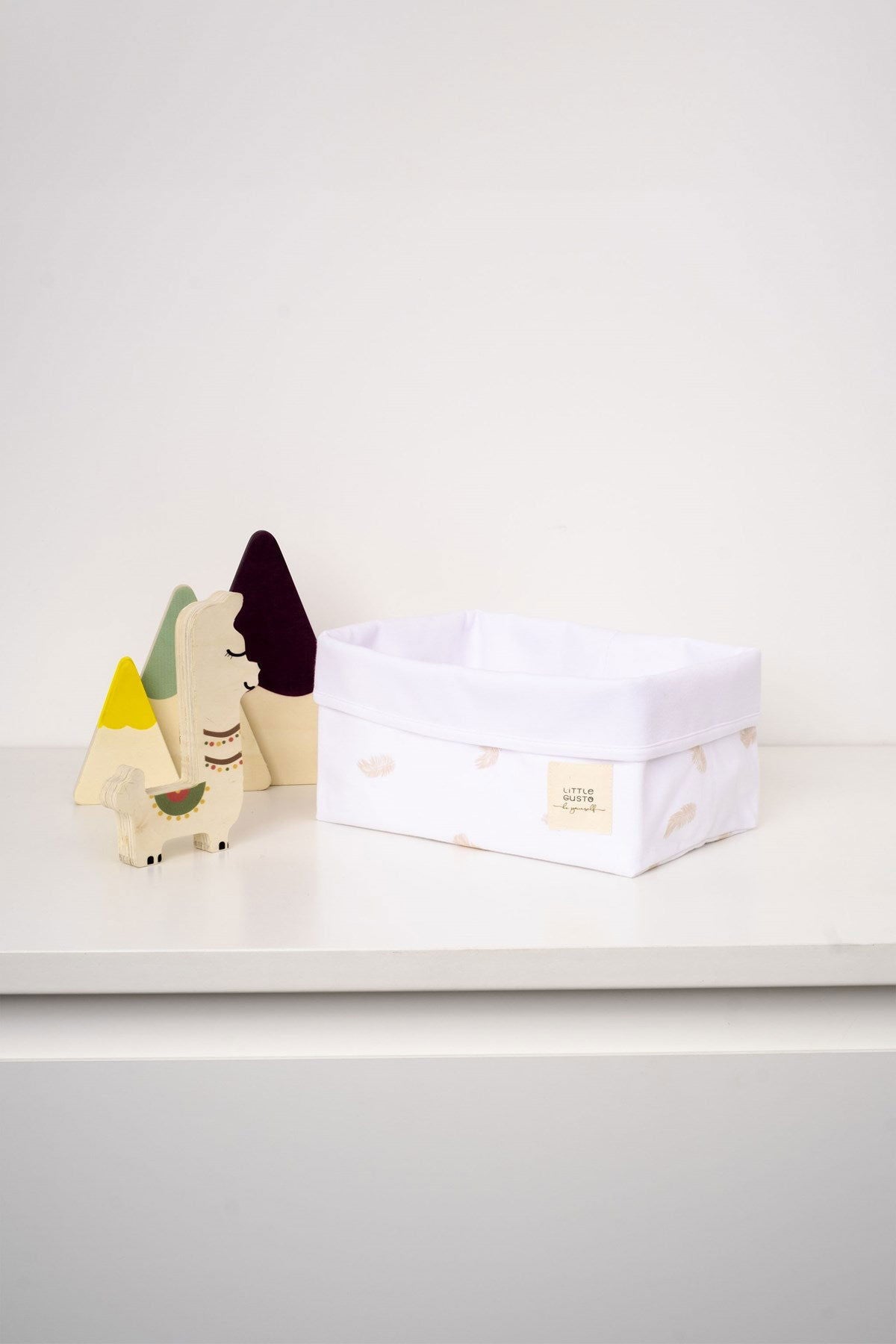 Organik Pamuk Organizer Sepet Bebek Feather 25x16 cm - Little Gusto