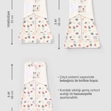 Organik Pamuk Pelerinli Uyku Tulumu Animal Desenli 0-6 Ay - Little Gusto