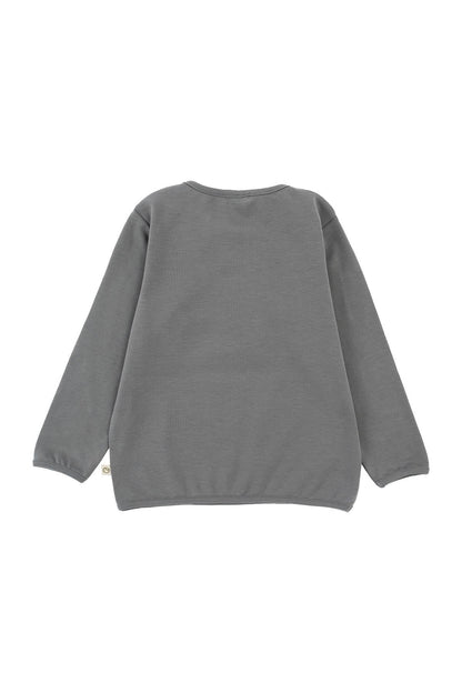 Organik Pamuk Sweatshirt Body Gri - Little Gusto - 