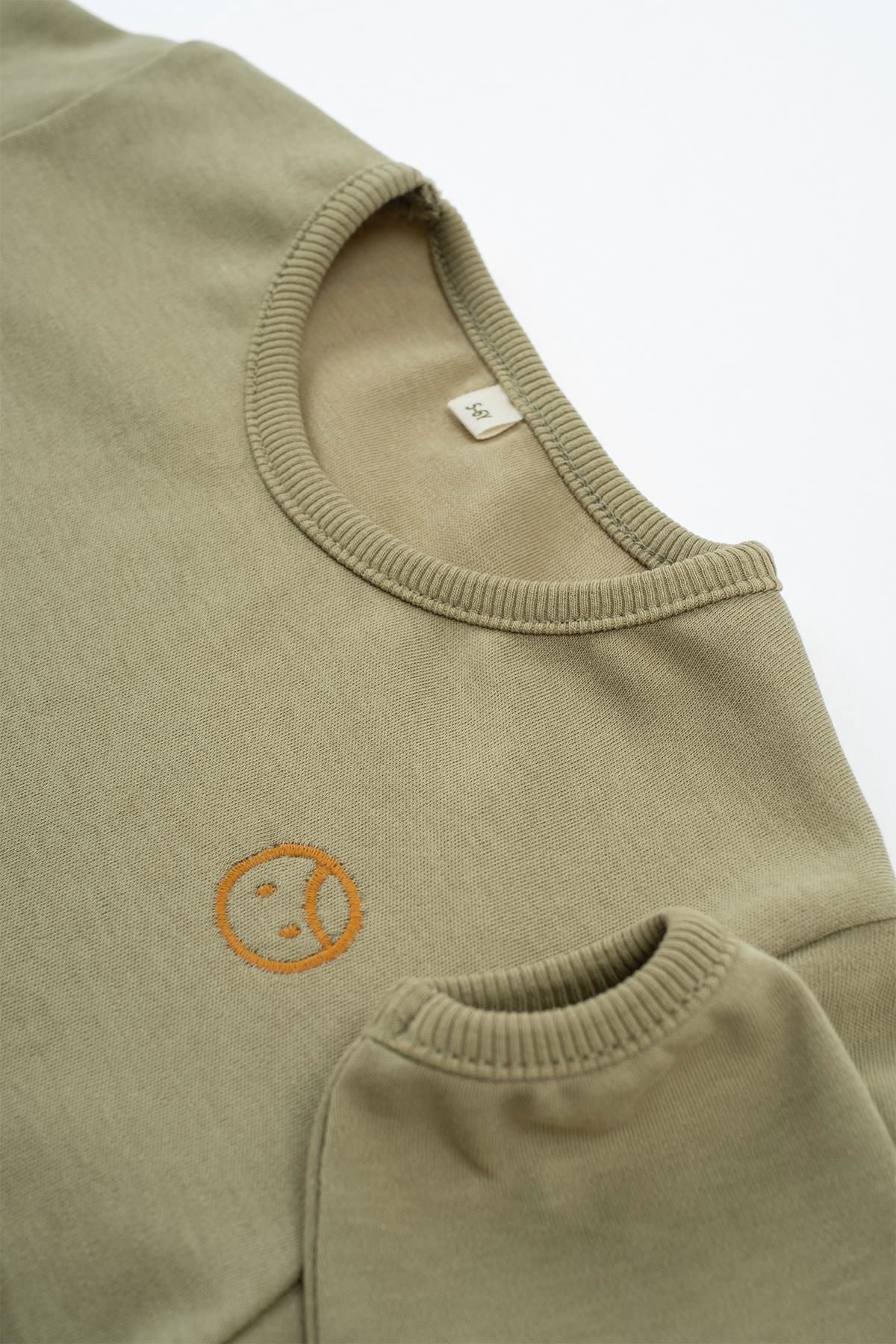 Organik Pamuk Sweatshirt Body Haki - Little Gusto