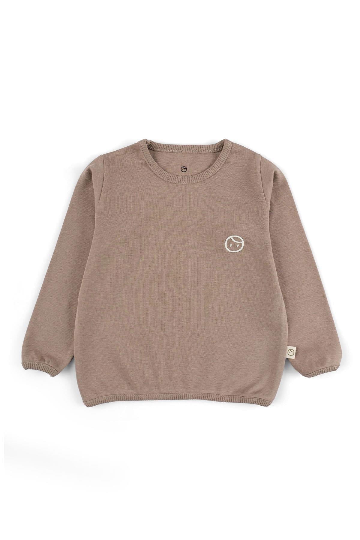 Organik Pamuk Sweatshirt Body Kahve - Little Gusto