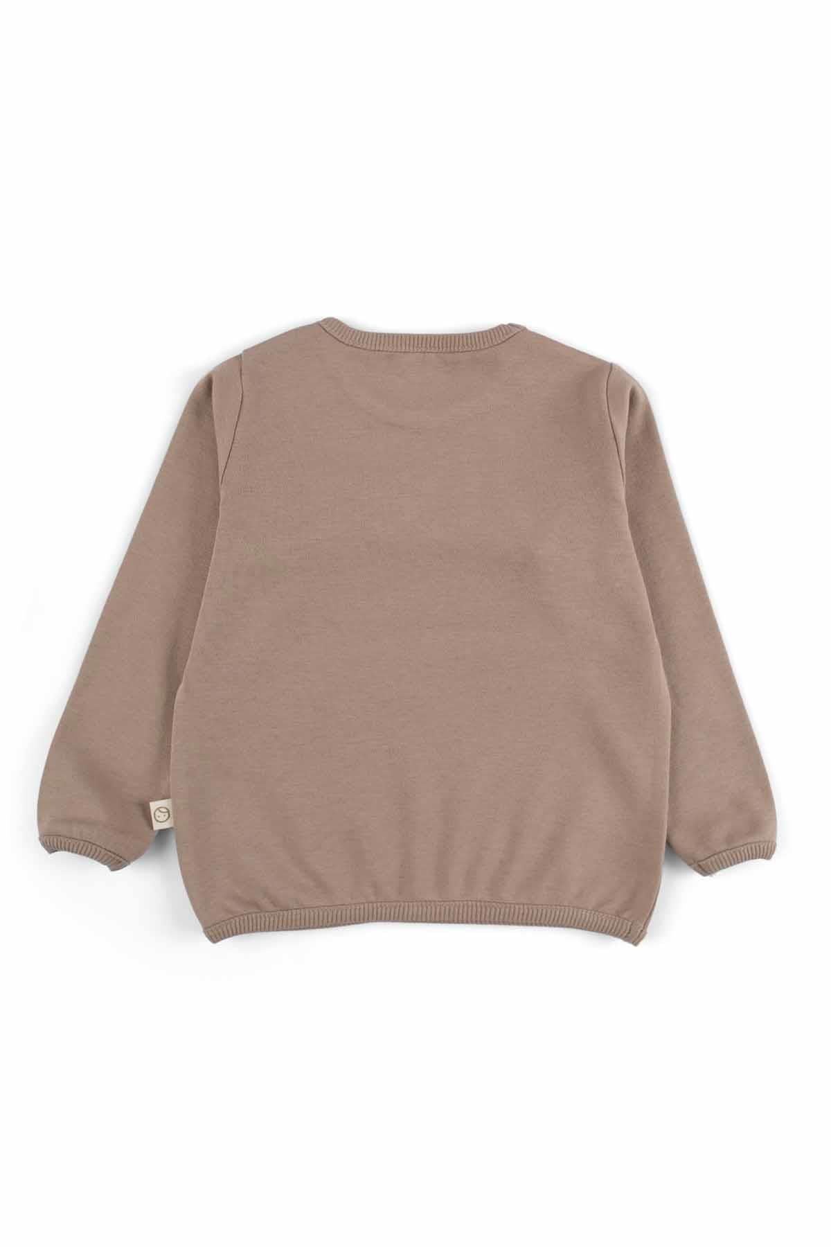 Organik Pamuk Sweatshirt Body Kahve - Little Gusto