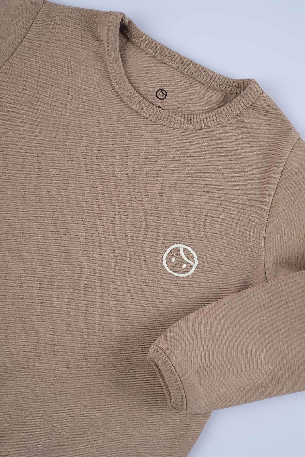 Organik Pamuk Sweatshirt Body Kahve - Little Gusto