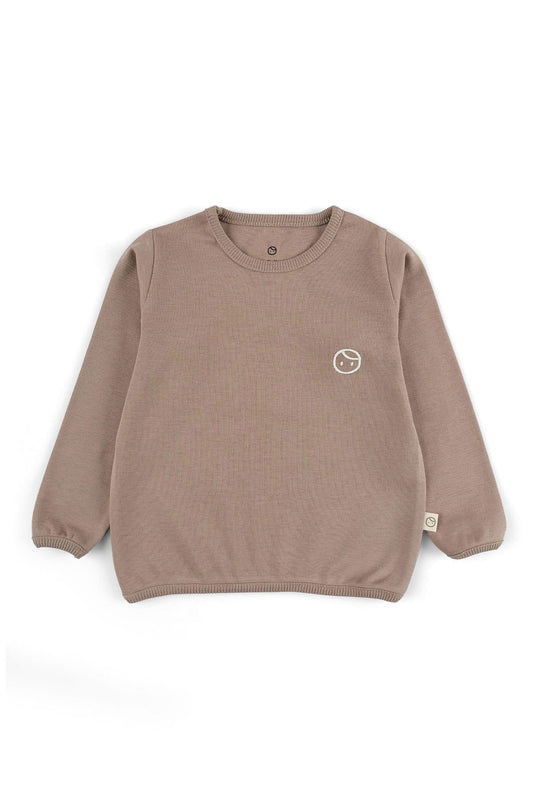 Organik Pamuk Sweatshirt Body Kahve - Little Gusto - 