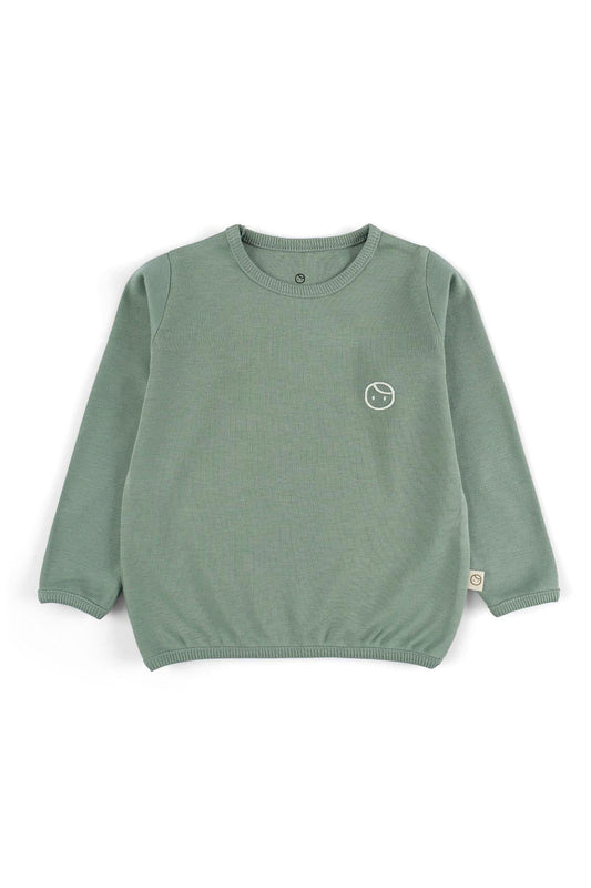 Organik Pamuk Sweatshirt Body Yeşil - Little Gusto - 