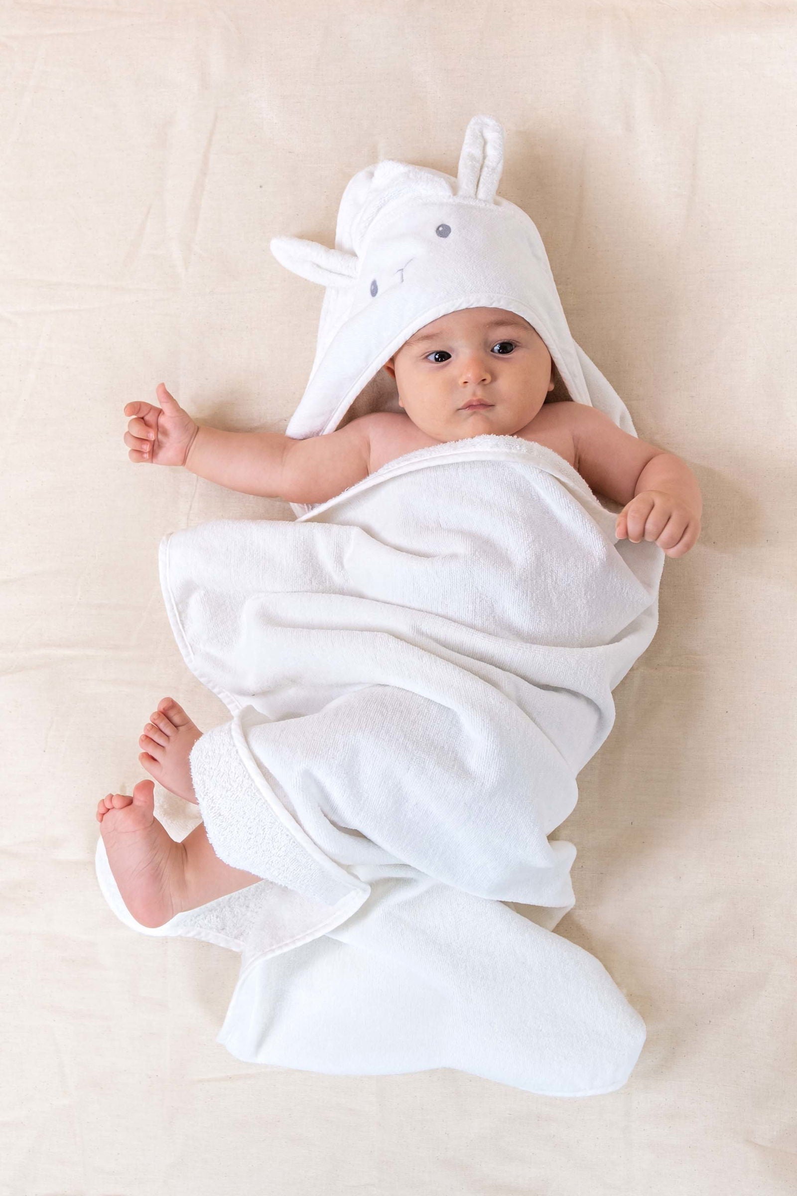 Organik Pamuk Yenidoğan Kuzu Kundak Havlu Kese Seti - Little Gusto - 