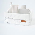 Organizer Sepet Bebek Cosmos Beyaz Organik Pamuk 25x16 cm - Little Gusto