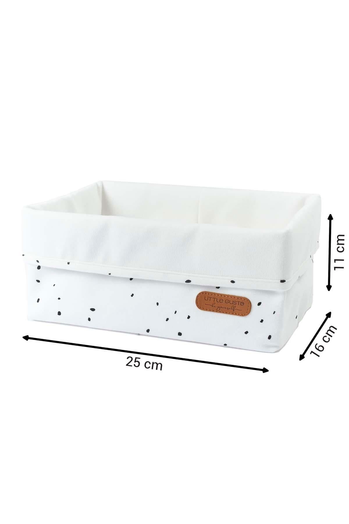 Organizer Sepet Bebek Cosmos Beyaz Organik Pamuk 25x16 cm - Little Gusto