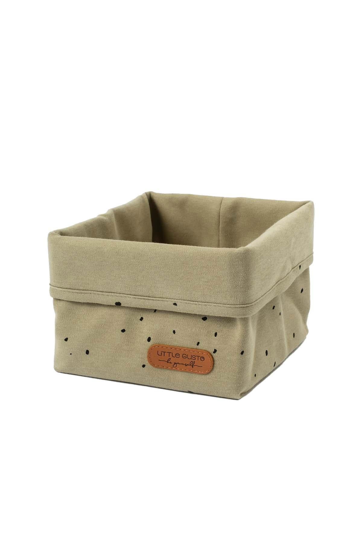 Organizer Sepet Bebek Cosmos Haki Organik Pamuk 15x17 cm - Little Gusto