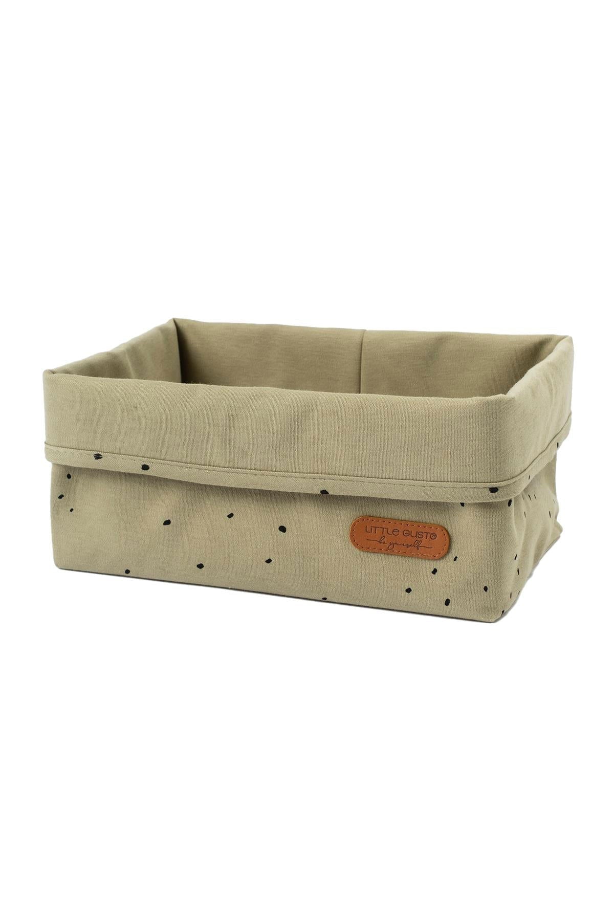 Organizer Sepet Bebek Cosmos Haki Organik Pamuk 25x16 cm - Little Gusto
