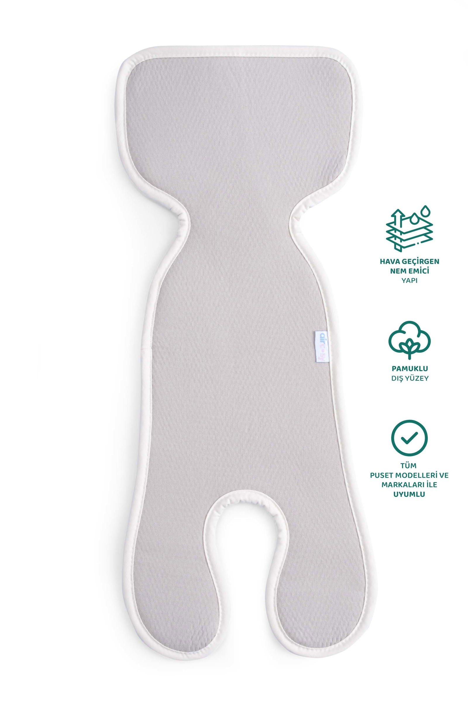 Pamuklu Bebek Oto Koltuğu Minderi 1-3 Yaş 9-18 Kg Stone - Little Gusto - Oto Koltuğu Minderi