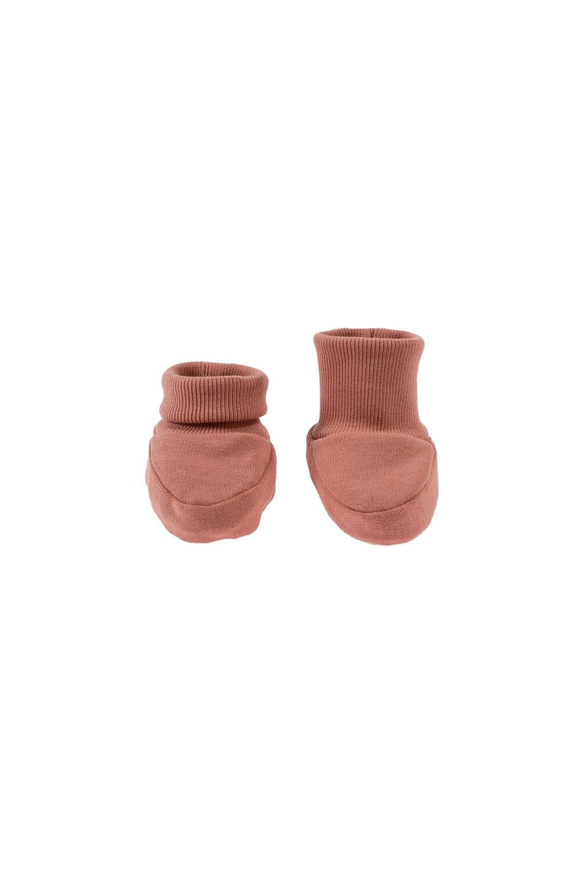 Organik Pamuk Pembe Yenidoğan Patik - Little Gusto - 