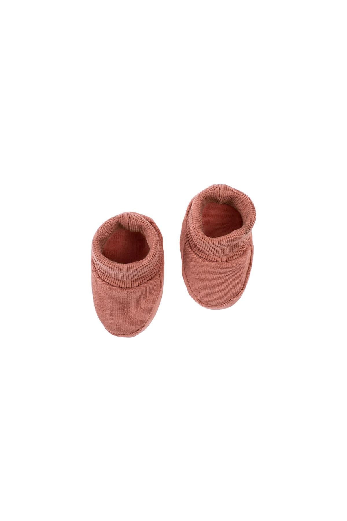 Organik Pamuk Pembe Yenidoğan Patik - Little Gusto - 