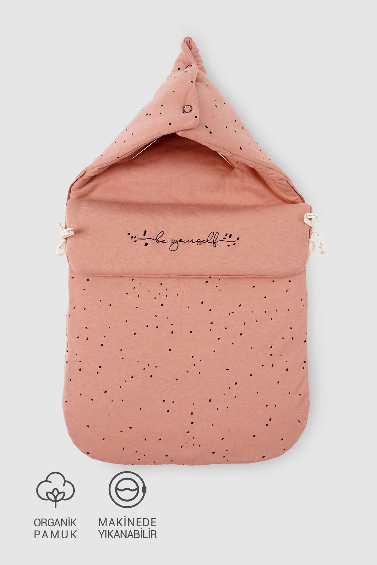 Puset Tulumu Yenidoğan Footmuff Cosmos Pembe Organik Pamuk - Little Gusto - Yenidoğan Footmuff