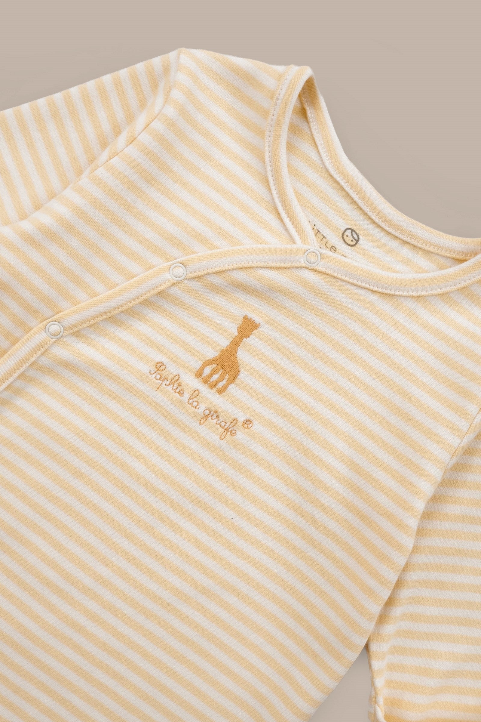 Sophie la girafe 2'li Organik Pamuk Sarı Ekru Tulum Seti