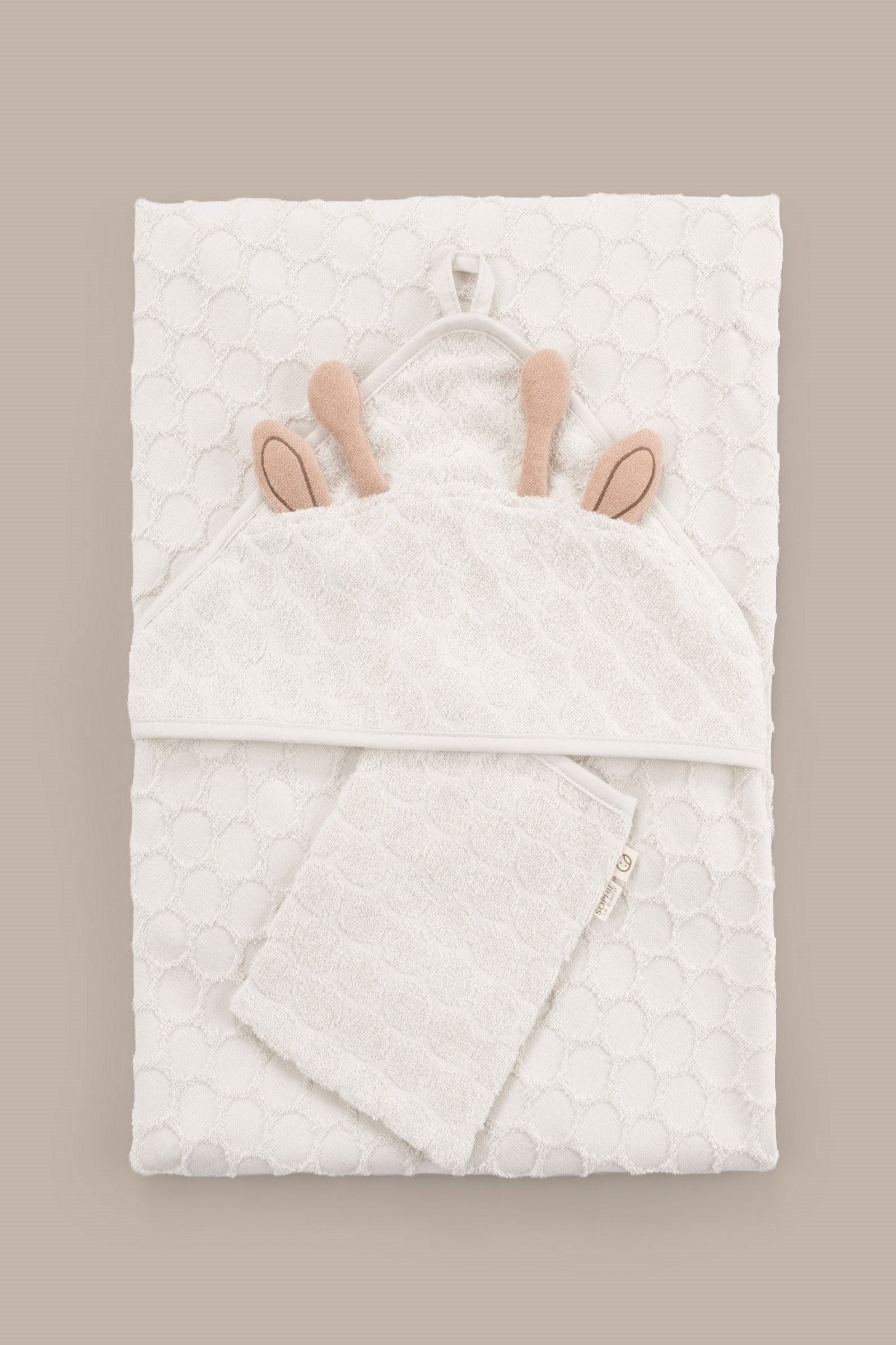 Sophie la girafe Organik Pamuk Kundak Havlu Kese Seti - Little Gusto