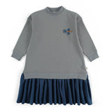 Sweat Elbise Çocuk Gri Organik Pamuk - Little Gusto - 