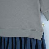 Sweat Elbise Çocuk Gri Organik Pamuk - Little Gusto - 