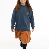 Sweat Elbise Çocuk Lacivert Organik Pamuk - Little Gusto - Çocuk Elbise