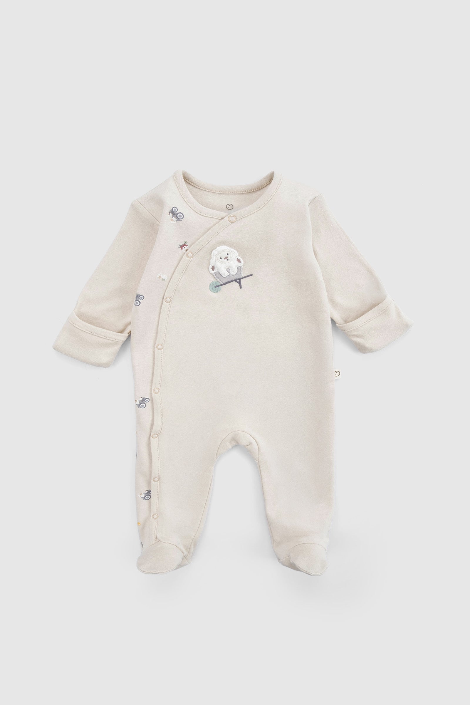 2'li Organik Pamuk Bej Tulum Seti Little Farm Tulum Little Gusto