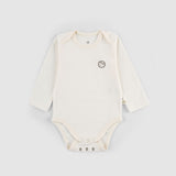 Uzun Kollu Ayarlanabilir Çıtçıtlı Zıbın Ekru Organik Pamuk - Little Gusto - Bebek Zıbın ve Body