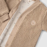 Wellsoft Bebek Hırka Pamuk Desenli Bej - Little Gusto - 